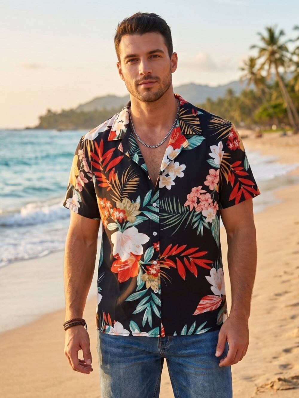 NWOT | Tropical Floral Button Up Shirt Camp Collar Short Sleeve Hawaii | X-Large